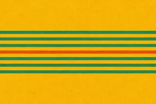 Des bandes horizontales parallèles régulières traversent un fond jaune moutarde, avec une accentuation colorée pour suggérer la répétition mesurée dans une même méthode, évoquant la régularité des collectes de données sur les moteurs.
